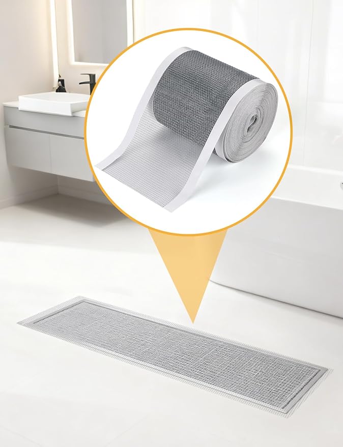 2 Pack Disposable Shower Drain Hair Catcher with Removal Tool, Self-Adhesive Floor Drain Covers Stickers for Linear Shower Drain Bathroom Home Kitchen, 4 Inch /4.7 Inch x 33 ft