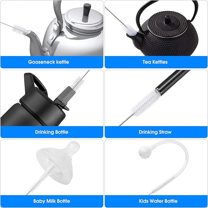 10 Pieces Drinking Straw Cleaning Brush Straw Cleaner Straw Brush Pipe Cleaners Tube Bottle Cleaning Brush