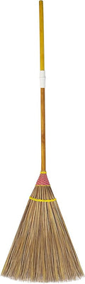 Natural Coconut Leaf Broom - 61 Inch, Multi-Surface Outdoor Broom - Sweeps Snow & Wet Leaves - Sturdy Bamboo Handle - Asian Heavy Duty