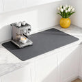 Dish Drying Mat Super Absorbent – 17" x 31" Coffee Mat for Countertops – Non-Slip Drying Mat for Kitchen Counter – Easy to Clean Water Absorbent Mat – XLarge Dish Drying Mats (Dark Gray)