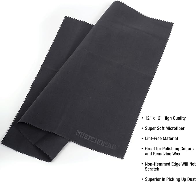 MusicNomad Guitar ONE All-in-1 Cleaner, Polish, and Wax and Microfiber Polishing Cloth Cleaning Kit (MN297)