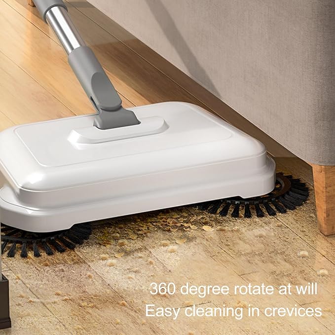 Zerodis Hand Push Sweeper,2 in 1 Wet Dry Use 360 Degree Rotating Quiet Manual Sweeping Mop Hard Floor Surfaces Sweeping Cleaner for Wood Tile Floor