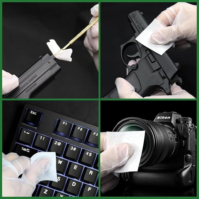 3000/1500PCS Gun Cleaning Patches+CLP Oil,2"x2" Lint Free Gun Cleaning Cloth,Professional Wipes for Shot Pistol/All Caliber of Firearms.Store in Box Can Store Gun Cleaning Kit,Choose Your Set