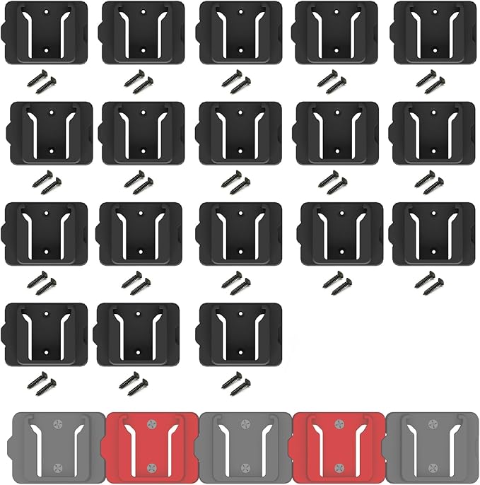 Battery Holder for Milwaukee 18 18V Battery (No Battery), 18Packs Wall Mount Batteries Storage for Wall, Work Van, Shelf, Toolbox