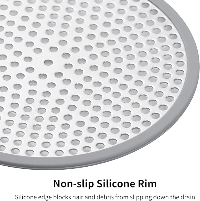 Ohtomber Shower Drain Hair Catcher - 4.72" 4PCS Stainless Steel Shower Stall Sink Drain Cover Strainer,Bathtub Hair Filter Trap Stopper, Bathroom Floor Screen Protector with Silicone Rim