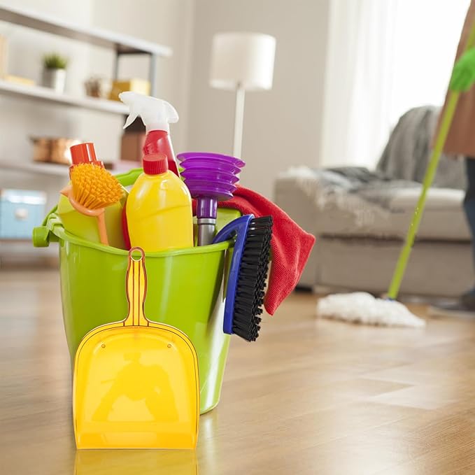Yellow Thickened Handheld Dustpan Shovel for Home and Office Cleaning, Plastic Kitchen and Desktop Garbage Shovel for Bedroom and Household Use