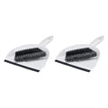 Amazon Basics Small Portable Mini Dustpan and Brush Set for Indoor Outdoor Floor Cleaning, Gray, Pack of 2