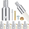 Zhengmy 6 Pcs Threaded Tip Replacement, Broom Handle Threaded End, Pole Handle Replacement, Extension Pole Adapter Tips for Metal Broom(1 Inch)