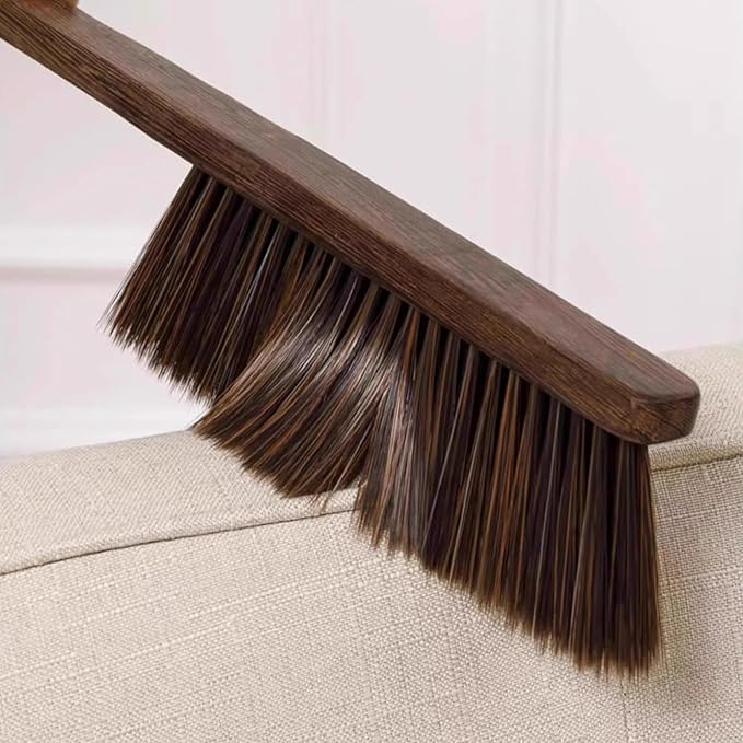 Wooden Hand Broom Brush Whisk Soft Bristle Cleaning Brush for Indoor & Outdoor Use Car Porch Debris Halloween Dust Dirt Driveways Sidewalks