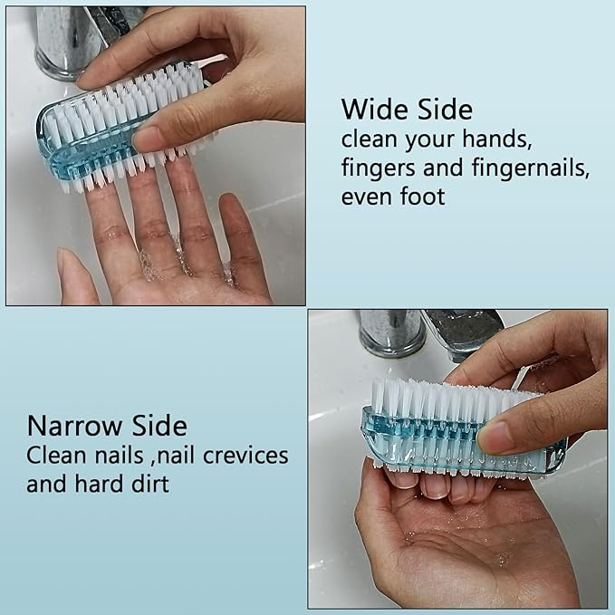 9 Pack Dual-Sided Nail Brush Set, Hand Fingernail Scrub Brushes with Soft and Stiff Bristles, Nail and Toe Cleaning Tool for Women and Men