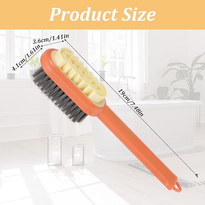 2-in-1 Suede Shoes Brush Rubber Polish Eraser Lazy Shoe Brushes All-Round Cleaning Tool Orange Shoe Brush and Eraser with Soft Bristles for Suede Nubuck Shoes Bag Jacket Boots Cleaning