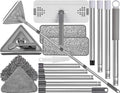 Mops for Floor Cleaning with 57" Long Handle, Wall Cleaner Mop with 84'' Handle, 2 Reusable Pads, Wet and Dust Mopping for Hardwood, Laminate, Tile Floor, Wall, Ceiling, 7Pcs Gray