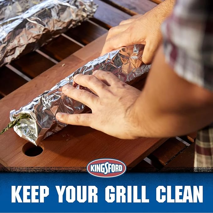 Kingsford Heavy Duty Aluminum Grilling Foil | Non-Stick Aluminum Foil for Grilling, Cooking, And Steaming | Kingsford Extra Tough Grilling Accessories - 45 Square Feet - 12 Pack