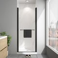 Frameless Pivot Shower Door 30"-32" W x 72" H, with Nano Explosion-Proof Film Tempered Glass 1/4"(6mm) Reversible Installtion Swing Shower Glass Doors, Matte Black Finish