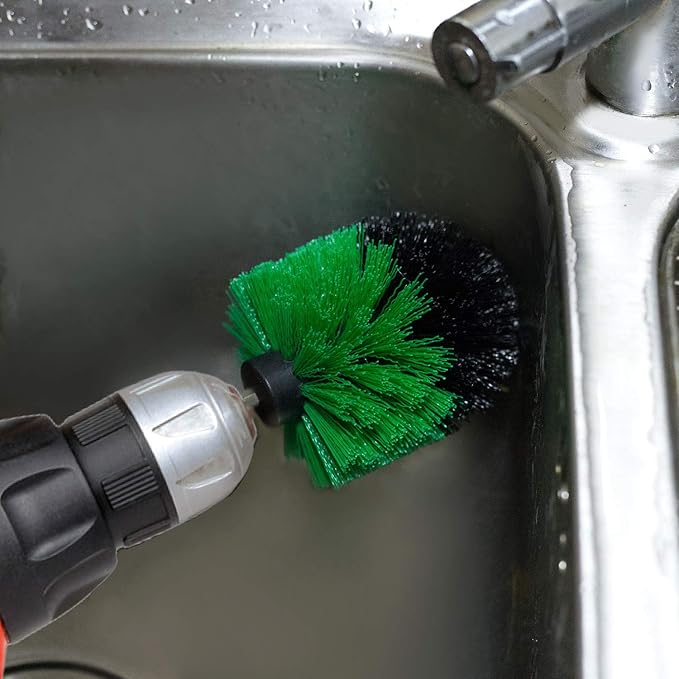 4 Packs Drill Brush Kit, Drill Scrubber Attachment Set for Cleaning Kitchen, Stove, Cabinet, Counter, Carpet, Linoleum