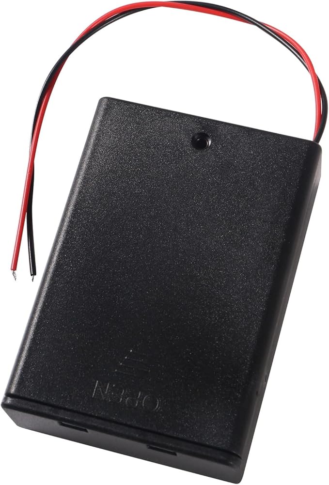 4 Pieces 3 Slots 1.5V AA Battery Case Holder Battery Spring Clip Storage Box with Wire and On/Off Switch