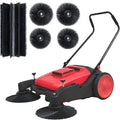 41" Walk-Behind Hand Push Floor Sweeper, 15 Gal Large Capacity, Folding Handle, 46000 SqFt/Hour Indoor & Outdoor Use, Ideal for Large Area Cleaning in Stores Farms Warehouses Stable