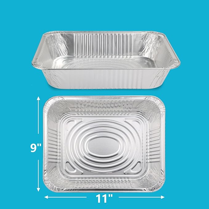 9x13 Thickened Aluminum Foil Pans With Lids, 20Pack Extra Deep Disposable Aluminum Pans for Roasting, Baking, Cooking, Food Prep, Chafing, Steam Table, Oven, Cake, and Party Catering.