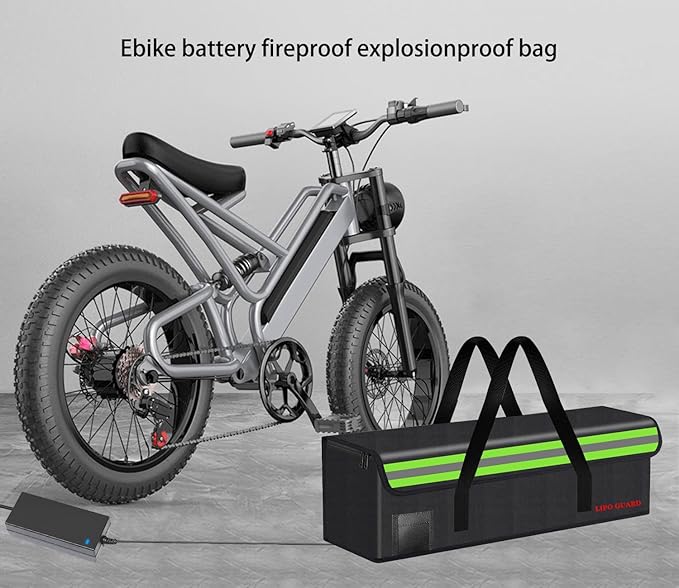 Lipo Battery Safe Bag Large Capatity Fireproof Bag for Ebike Lipo Battery Other Batteries Storage Charging Transport Home Office Travel Safe Storage Pouch