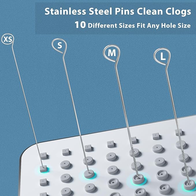 30Pcs Shower Head Cleaner Tool Set, Multi Size Shower Head Cleaning Brush for Small Hole Anti-Clogging Nozzle with Storage Boxes, Showerhead Nozzle Unclogger Picks for Household Bathroom