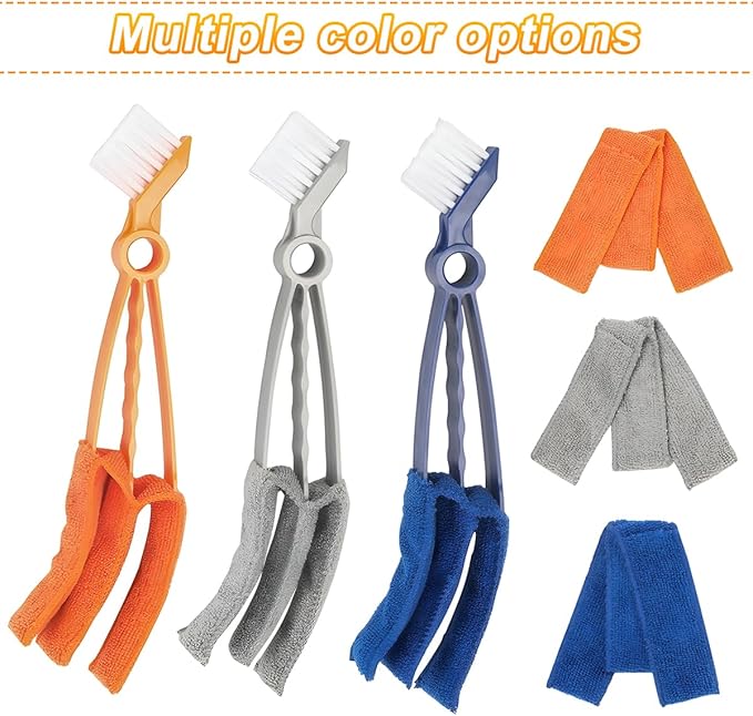 Mini Duster for Car Air Vent, Vehicle Air Conditioner Cleaner & Brush with Cloth for Keyboard, Automotive Dust Collector Cleaning Cloth Tool, Universal for SUV Sedan Truck (Blue)