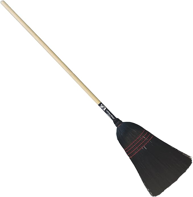 LaPrima Shops Authentic Amish Hand Made All Broomcorn Broom (54-Inch/Medium - Black)