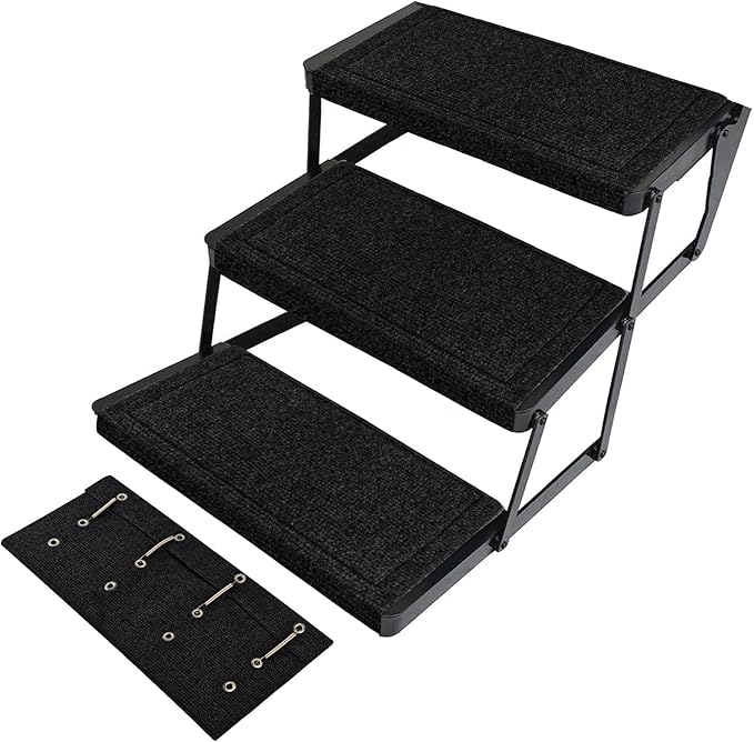 OKBA RV Step Covers,23" Wide Camper Step Cover for 8-11" Deep Stairs - 4 Pack Black RV Stair Covers to Keep Camper Clean