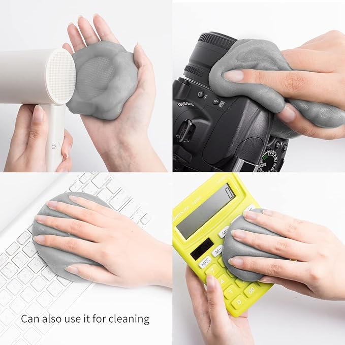 CLICK CLEAN 7oz Car & Keyboard Cleaning Gel x 2, Universal Dust Cleaning Gel for Electronics, Safe & Eco-Friendly, Reusable