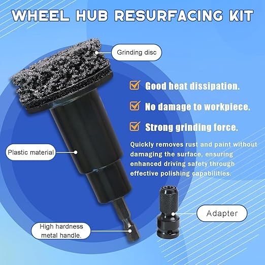 Inner Rim Cleaner & Wheel Hub Rust Removal Tool,Drill Attachment for Brake Parts, Automotive Wheels, and Electrical Connectors,All-in-One Hub Cleaning Kit