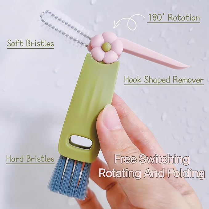 3 in 1 Cup Lid Cleaning Brush, Multifunctional Bottle Brush, Water Bottle Cleaner Brush, Portable Cup Lid Gap Cleaner, Home Kitchen Crevice Brush Tools (3 PCS)
