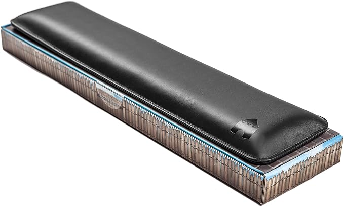 Bailey Full Size by Castle - Leather Ergonomic Computer Wrist Rest Pad for Keyboards with Around 104 Keys - Firm Keyboard Wrist Support for Typists, Gaming, and Heavy Office Use (Nightfall, Full Size)