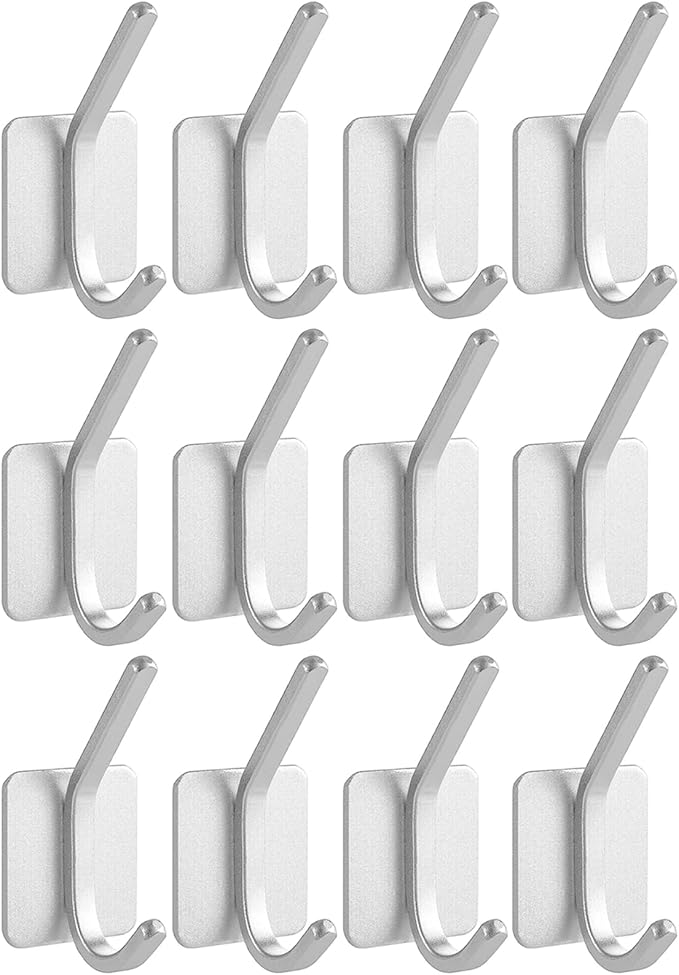 Paoli Heavy Duty Self Adhesive Hooks - Sturdy self Adhesive Hooks for Home, School and Office Easy to fit and Remove,with a Maximum Load Capacity of 30lb(White 12PC)