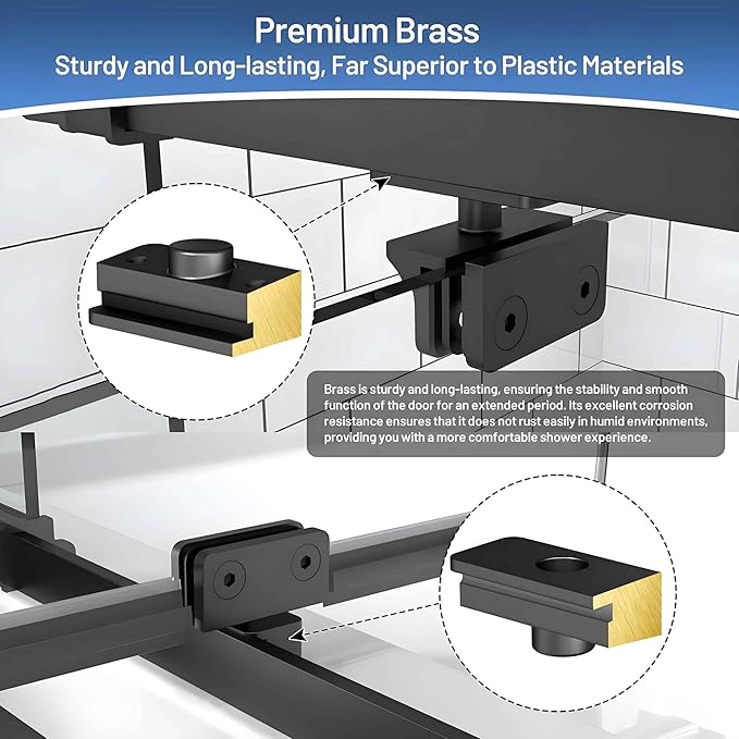 Pivot Glass Shower Door, 38-42" W x 71" H, 1/4"(6mm) Clear SGCC Tempered Glass, Matte Black Finish, Magnetic Closure, Reversible Installation