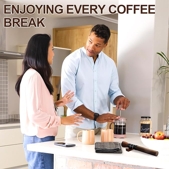 JEPELUS Coffee Grinder Brush, Barista Tools Wooden Espresso Machine Cleaner Brush, Coffee Cleaning Tool Pot Portafilter Milk Frother Dusting Accessories Home Kitchen Bar Gadgets
