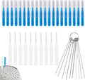 40pcs Shower Head Cleaning Tool Kit, 2 Designs Showerhead Cleaner Brushes and Multi-Size Unclogging Picks Nozzle Unclogger Accessories for Bathroom Tiny Mini Small Hole Sink Gaps