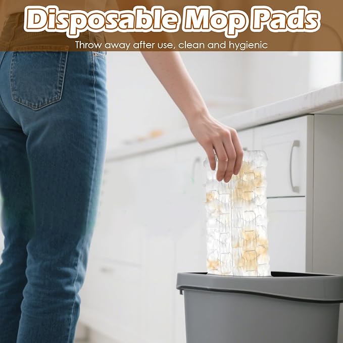 50 Count Dry Sweeping Cloths Compatible with Swiffer Sweeper Mop, Heavy Duty Pet Sweeping Pads Refills, Disposable Duster Mop Pads Refills for Hardwood Floor Dust and Pet Hair Cleaning