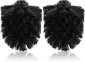 2PCS Toilet Bowl Brush Replacement Head, Toilet Brush Head Replacement with Durable Stiff Bristles, Cleaning Tool for Home Hotel Bathroom (Black)