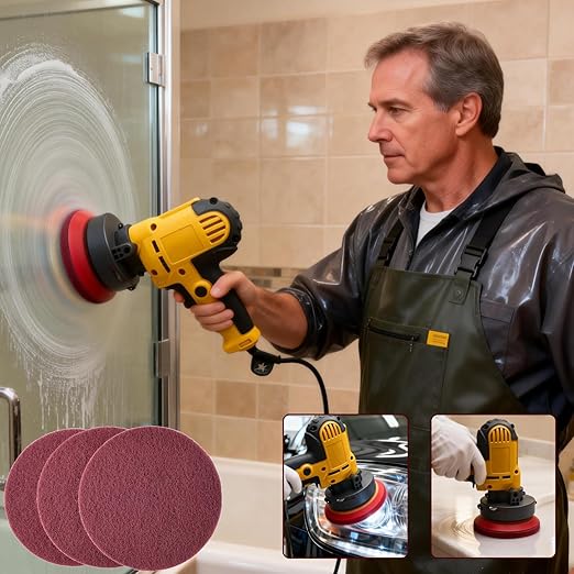 10 Pack 6 Inch Multipurpose Red Scrubber Scouring Pads Flocking Scuff Pads -Hoop and Loop Scuff Pads Conditioning Discs Polishing Pad for Furniture Automotive Cleaning, Rust Removal (400 Grit)