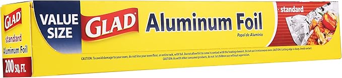 Glad Aluminum Foil Value Size, 200 Sq-Ft | Multiuse Foil for Ultimate Food Protection | Glad Aluminum Foil for Grilling, Roasting, Baking | Accessories for all Cooking Needs