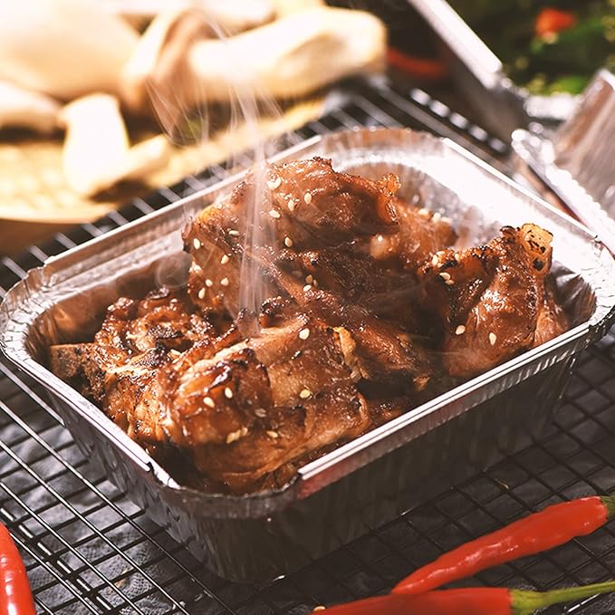 (50 Pack) 1Lb mini Loaf Pans Heavy Duty Disposable Aluminum Foil Bread Tins Standard Size 6" X 3.5" X 2.5" Oven Safe Sturdy Small Bread Tin Pans 1 Pound Loaf Pans