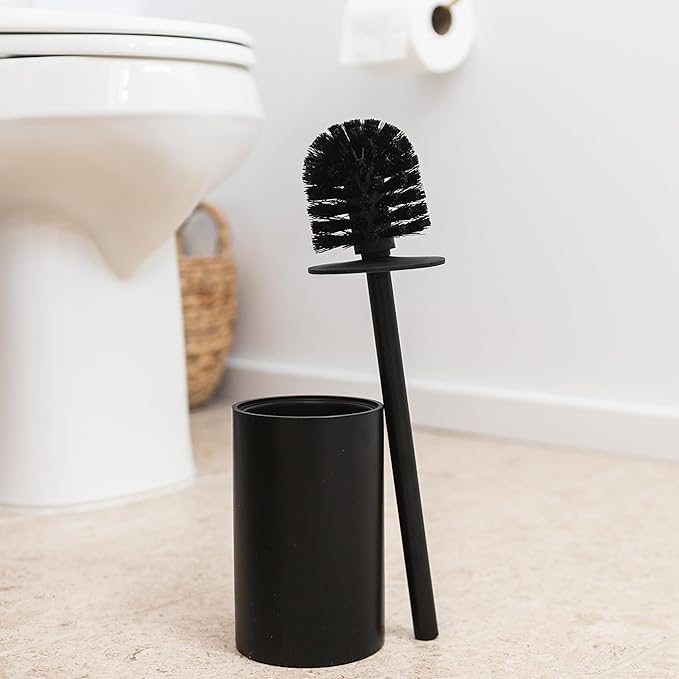Matte Black Toilet Bowl Brush for Bathroom with Holder - Bathroom Cleaner Scrubber with Sleek Design, Sturdy, and Durable Bristles