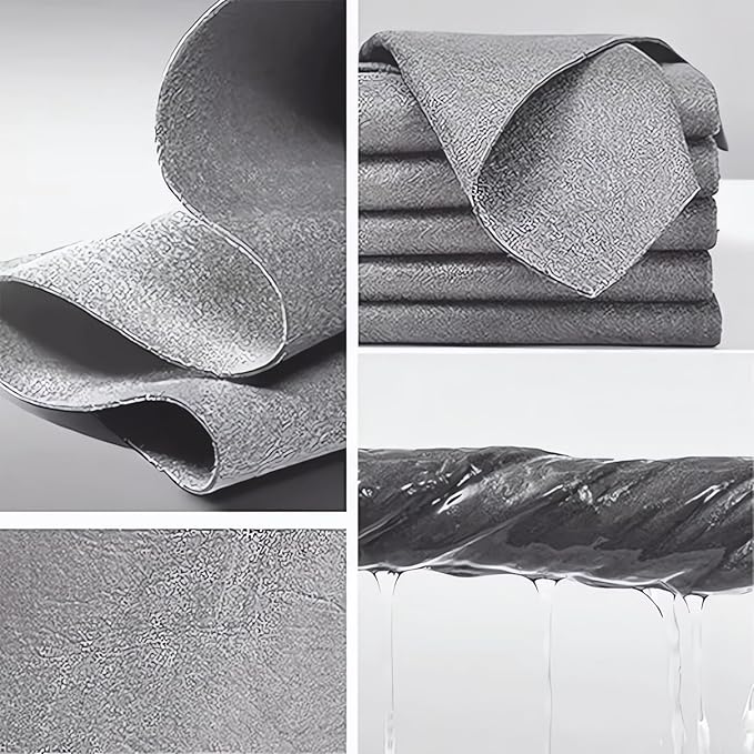Thickened Magic Cleaning Cloth, Super Absorbent, Lint-Free, Streak-Free Microfiber Cloth for Glass, Car, Windows, Mirrors - Reusable, Quick Drying, Eco-Friendly Multi-Surface Cleaning Rag (5PCS)