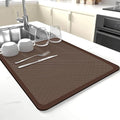 Dish Drying Mat for Kitchen Counter,Drying Mat for Dish Rack,Absorbent Hide Stain Rubber Mat,Coffee Mat, Kitchen Counter Mat (Brown Style, 17"x31.5")