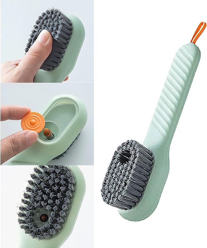 4PCS Shoe Brush for Cleaning, Soft Bristle Cleaning Brush, Automatic Liquid Adding Laundry Brushes, Multifunctional Liquid Shoe Brush Cleaning Shoes Canvas Cleaner Laundry Stain Brush