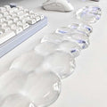Mouse Pad with Wrist Rest, Soft Cloud Gel Keyboard Mouse Pad Set with Hand Wrist Support, Cute Non Slip Office Desk Accessories for Comfort/Pain Relief/PC Gaming/Computer/Laptop, (Clear Cloud)