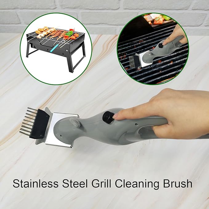 Grill Brush for Outdoor Grill, Portable Stainless Steel Steam Grill Brush, Deep Cleansing Steam BBQ Grill Cleaning Brush for Steel Cast Iron Ceramic Grills