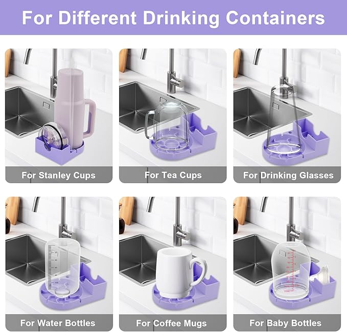 Water Bottle Drying Rack, Silicone Tumbler Drying Rack, Baby Bottle Dryer Holder, Cup Dryer for Stanley 20/30/40 oz, Mugs, Glasses