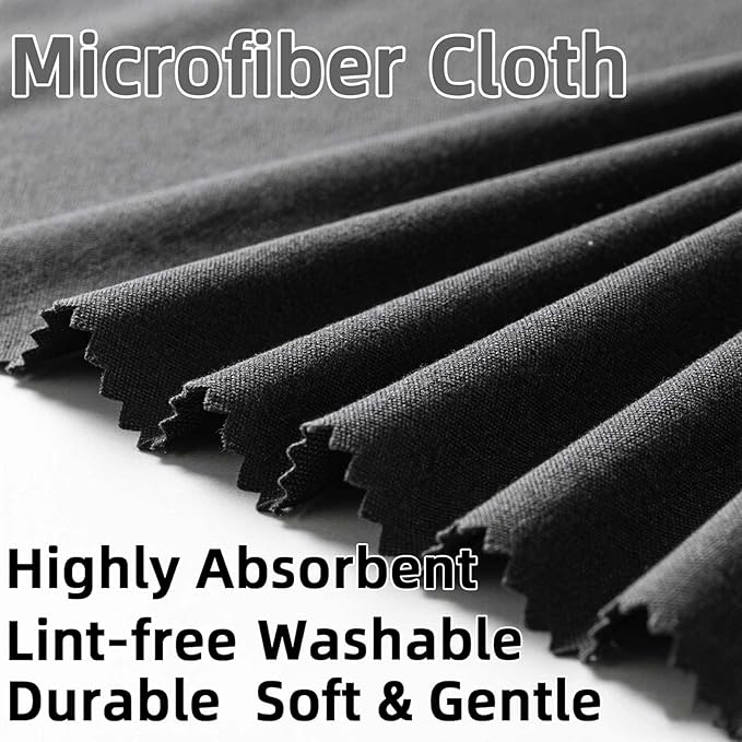 12 Pack Microfiber Gun Cleaning Cloth, 12"x12" Lint Free Gun Cleaning Rags (Gray & Black)