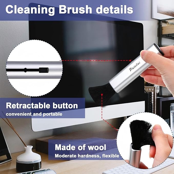 6 Pieces Portable Laptop Cleaning Brush Electronic Cleaning Brush Swipe Computer Brush for Laptops Keyboard Mobile Phones Cameras Digital Products Car Interior Detailing Home and Office Items