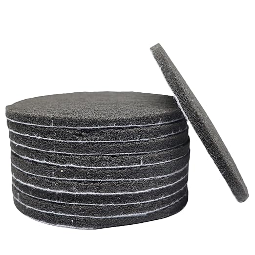 10 Pack 6 Inch Multipurpose Grey Scrubber Scouring Pads Flocking Scuff Pads -Hoop and Loop Scuff Pads Conditioning Discs Polishing Pad for Furniture Automotive Cleaning, Rust Removal (800 Grit)